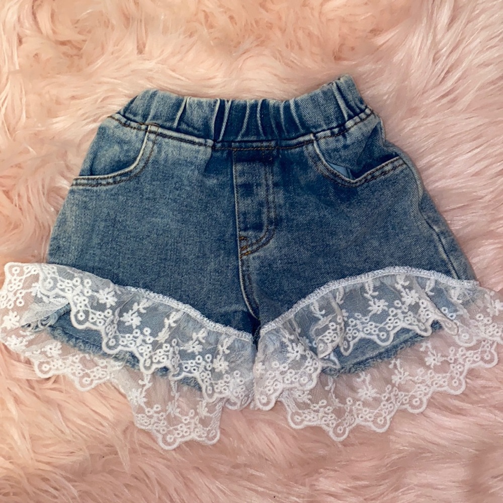 Toddler girls shorts with lacing
